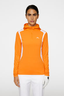 Women | Mae Quarter Zip Hood | Persimmon Orange