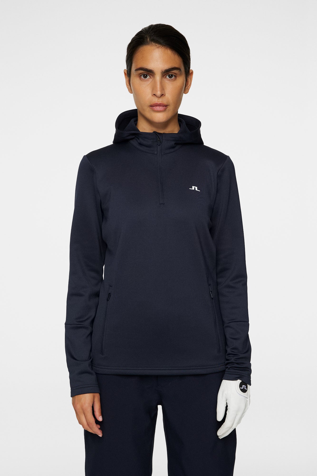 Women | W Aerial Quarter Zip Hood | JL Navy