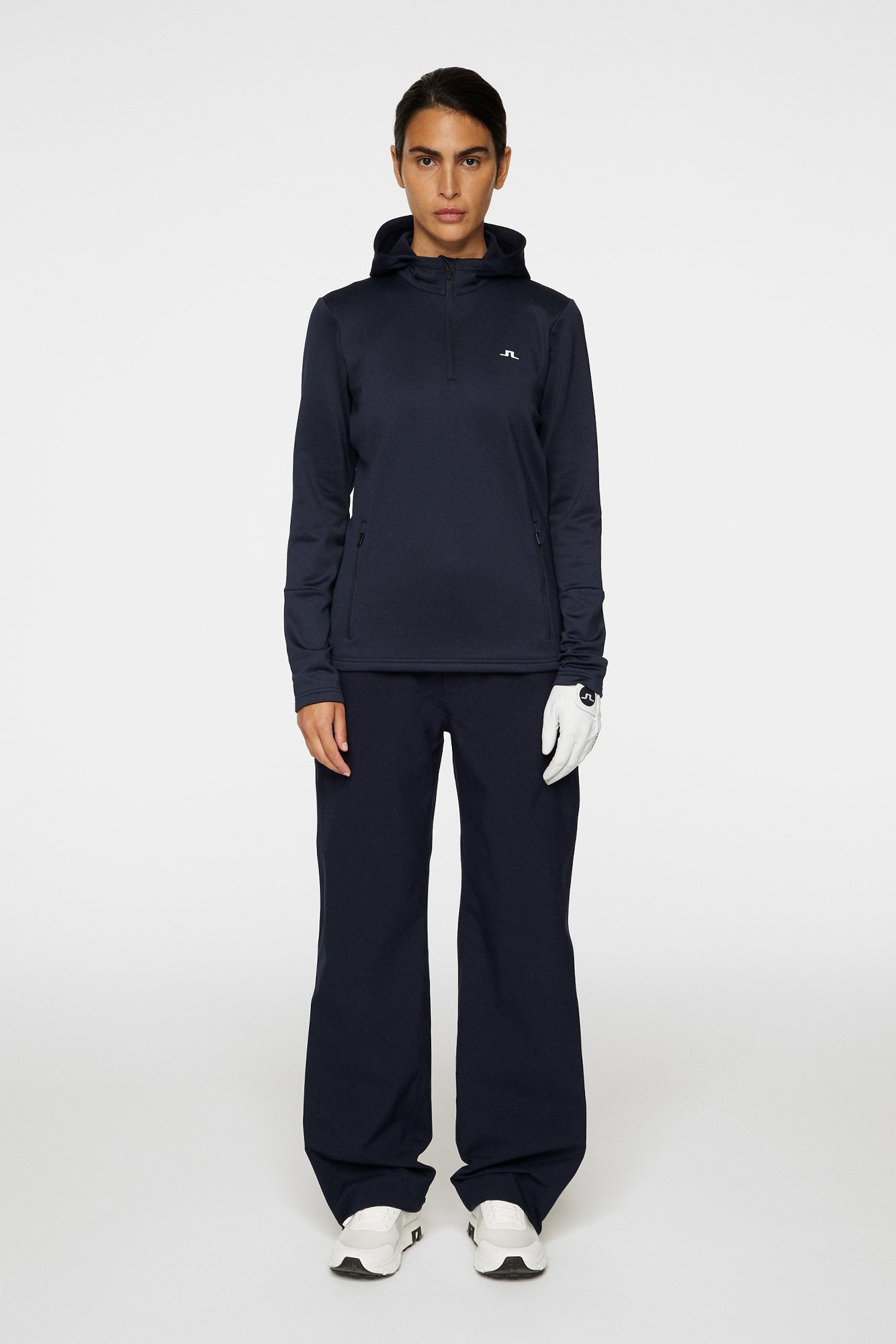 Women | W Aerial Quarter Zip Hood | JL Navy