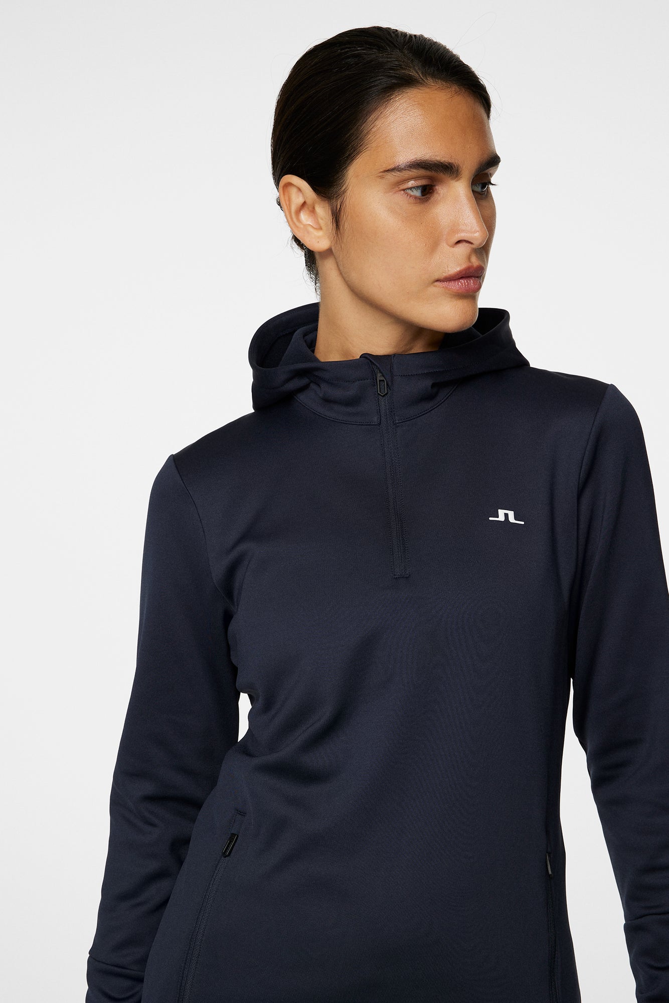 Women | W Aerial Quarter Zip Hood | JL Navy