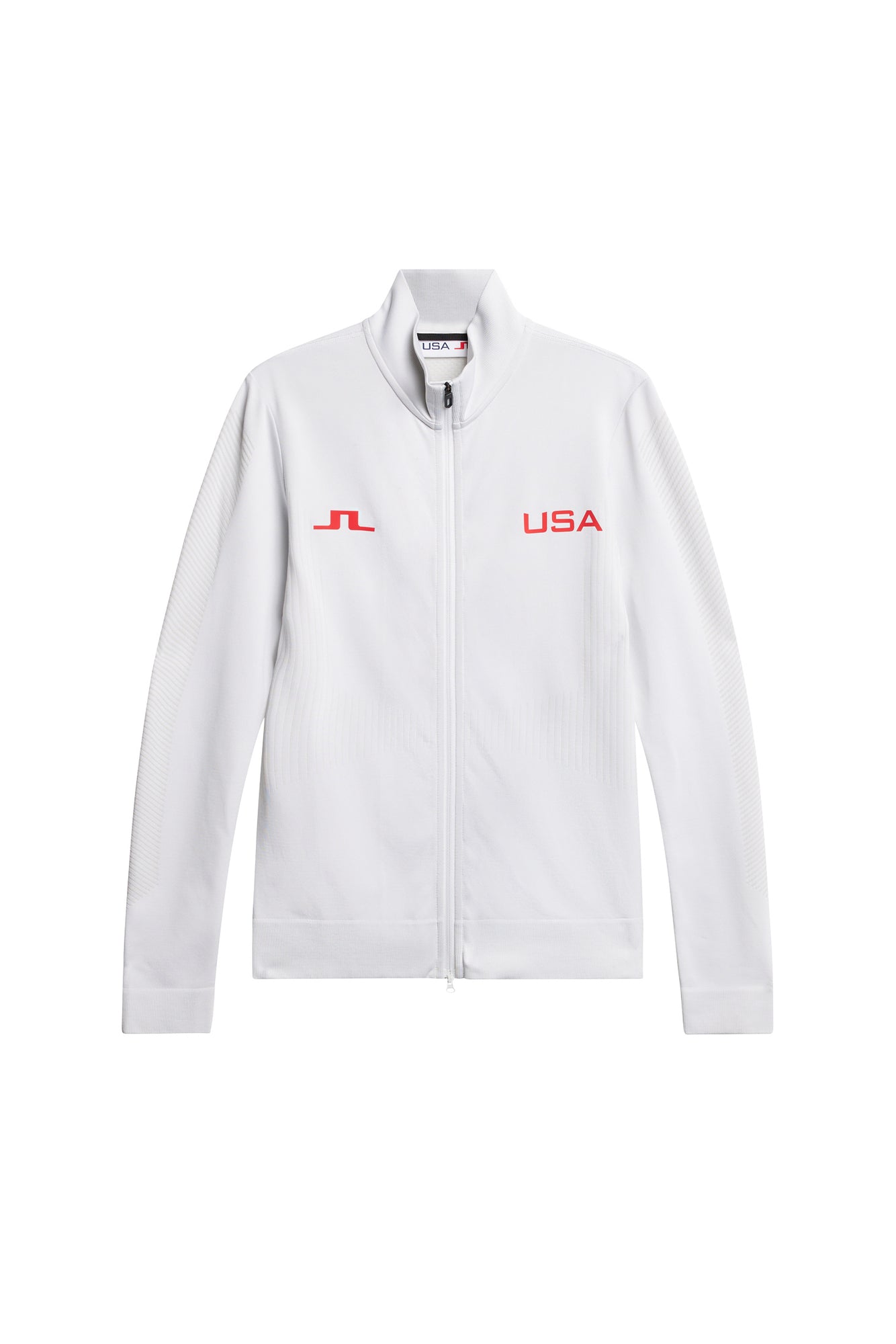 Clarette Seamless Full Zip AMB in White by J.Lindeberg