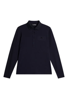 Flor Long Sleeve Polo in Navy Melange by J.Lindeberg