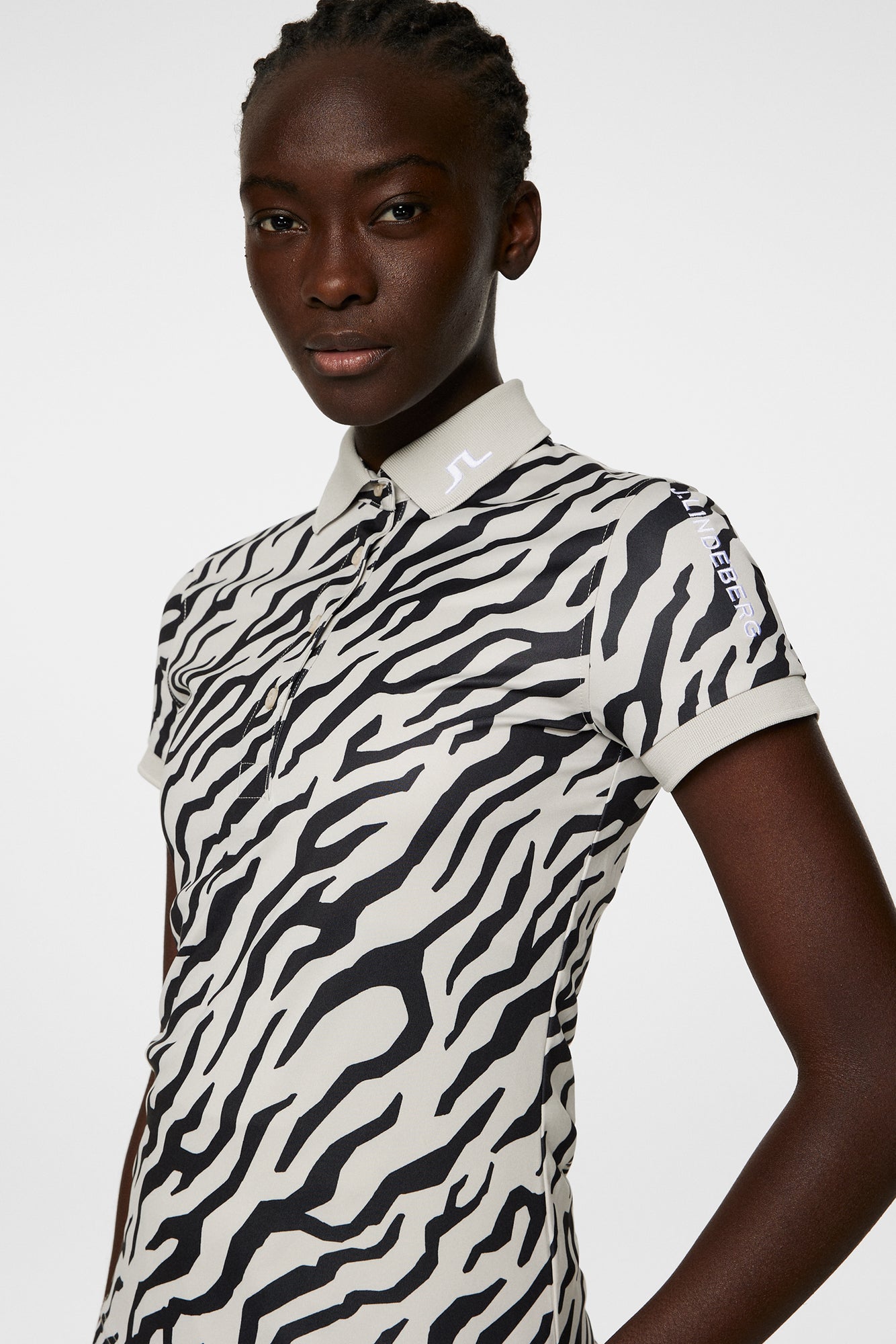 Women | Tour Tech Print Polo | Tour Tiger Moonbeam M