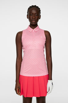 Dena Print Sleeveless Top in Tour Geo Pink S by J.Lindeberg