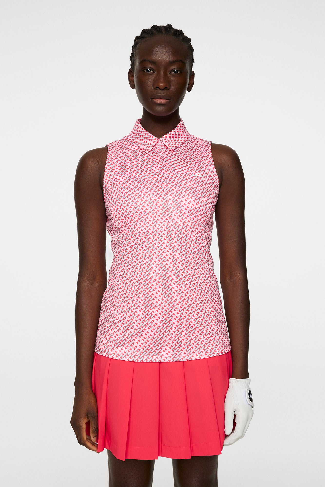 Dena Print Sleeveless Top in Tour Geo Pink S by J.Lindeberg