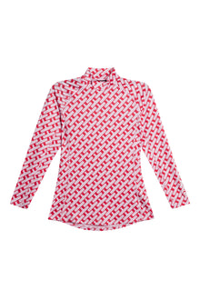 Ella Print Compression Top in Tour Geo Pink M by J.Lindeberg