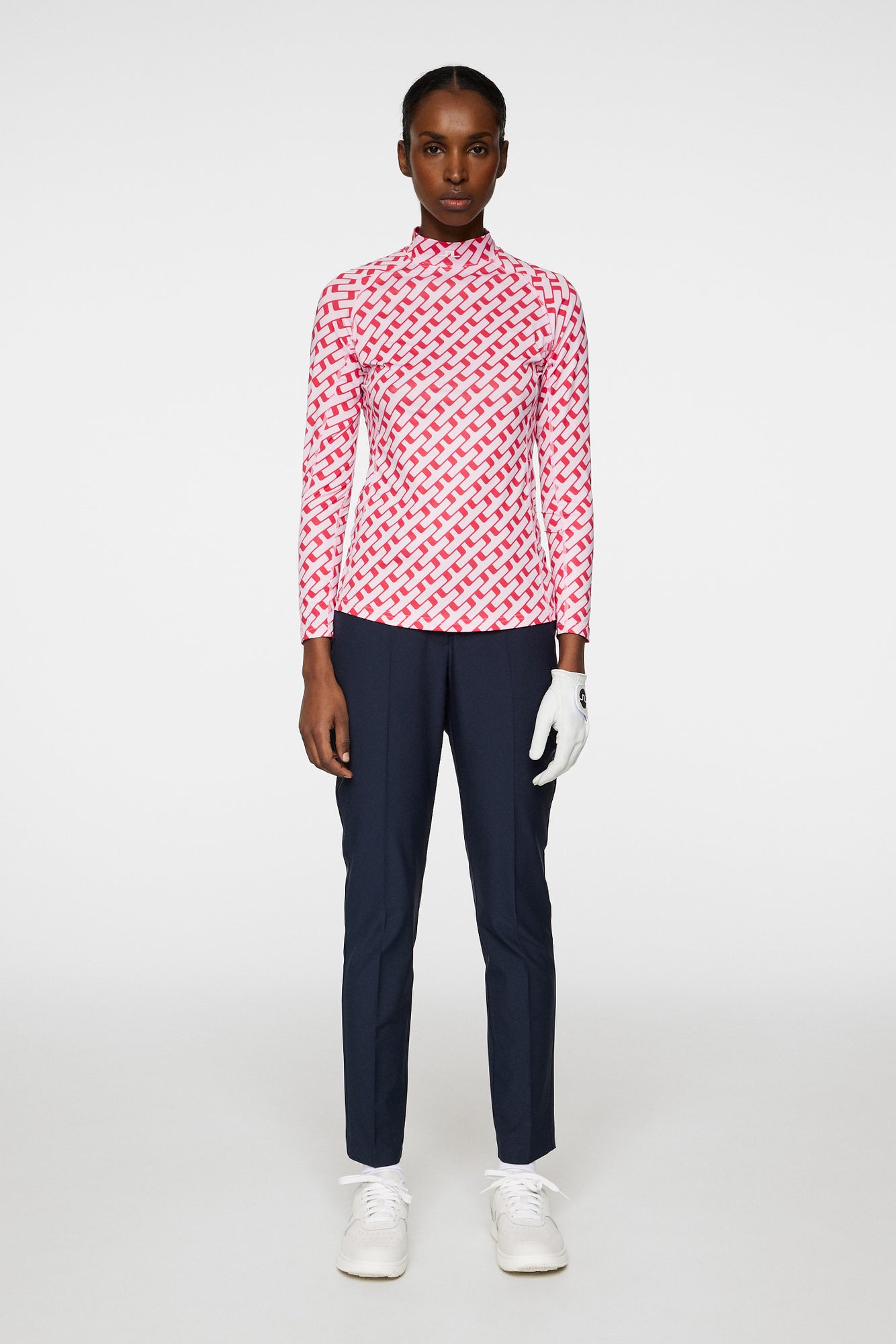 Women | Ella Print Compression Top | Tour Geo Pink M