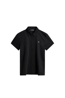 Alaya Jacquard Polo in Black by J.Lindeberg