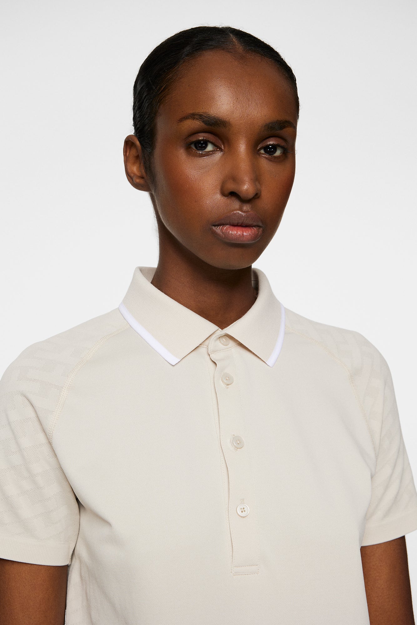 Women | Baily seamless Polo | Tour Geo Jacquard Moonbeam M