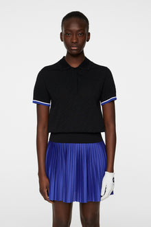 Women | Lomi Knitted Polo Shirt | Black