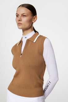 Women | Ramona Knitted Polo Shirt | Tigers Eye