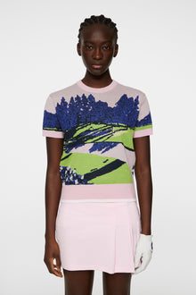 Women | Nico Knitted Top | Watercolor Jacquard Pink