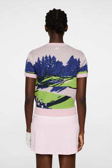 Women | Nico Knitted Top | Watercolor Jacquard Pink