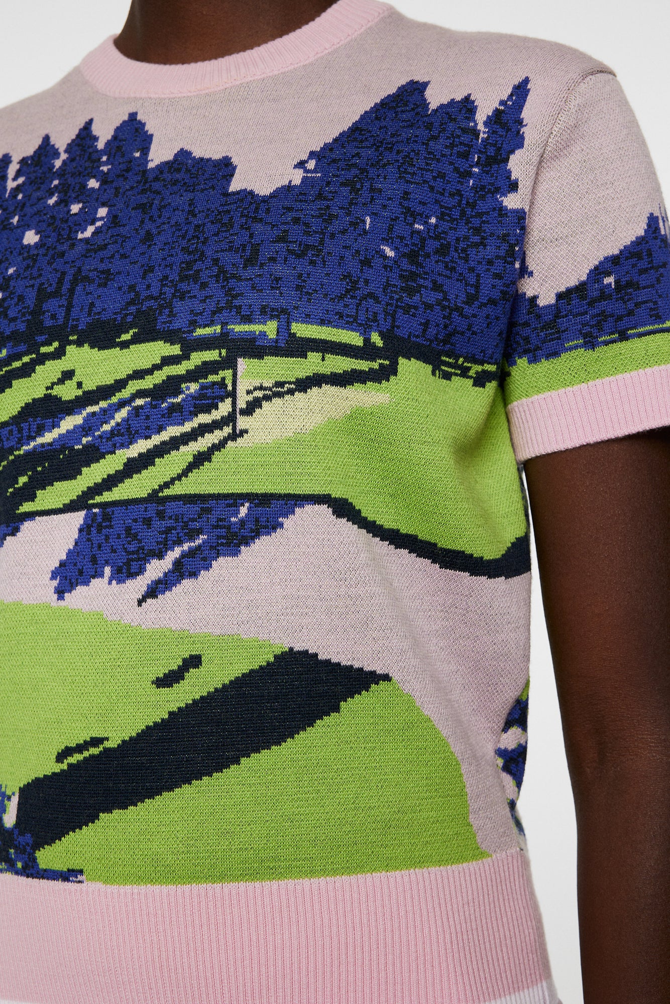 Women | Nico Knitted Top | Watercolor Jacquard Pink