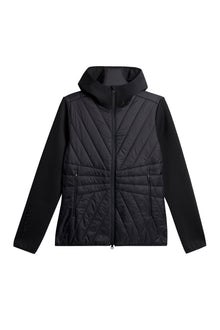 Holma Quilt Hybrid Hood in Black by J.Lindeberg
