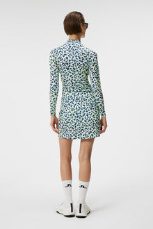 Women | Amelie Mid Print Skirt | Leopard Aruba Blue