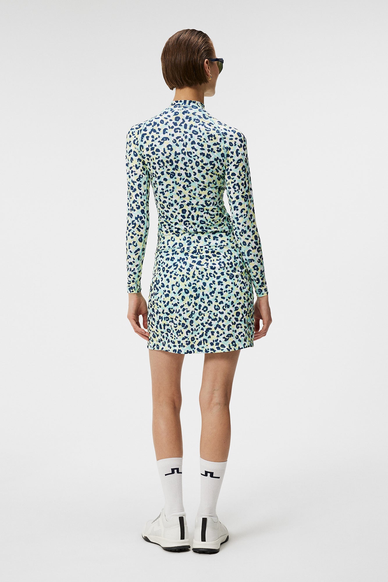 Women | Amelie Mid Print Skirt | Leopard Aruba Blue