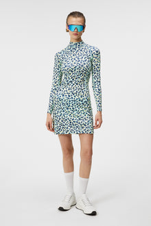 Women | Amelie Mid Print Skirt | Leopard Aruba Blue