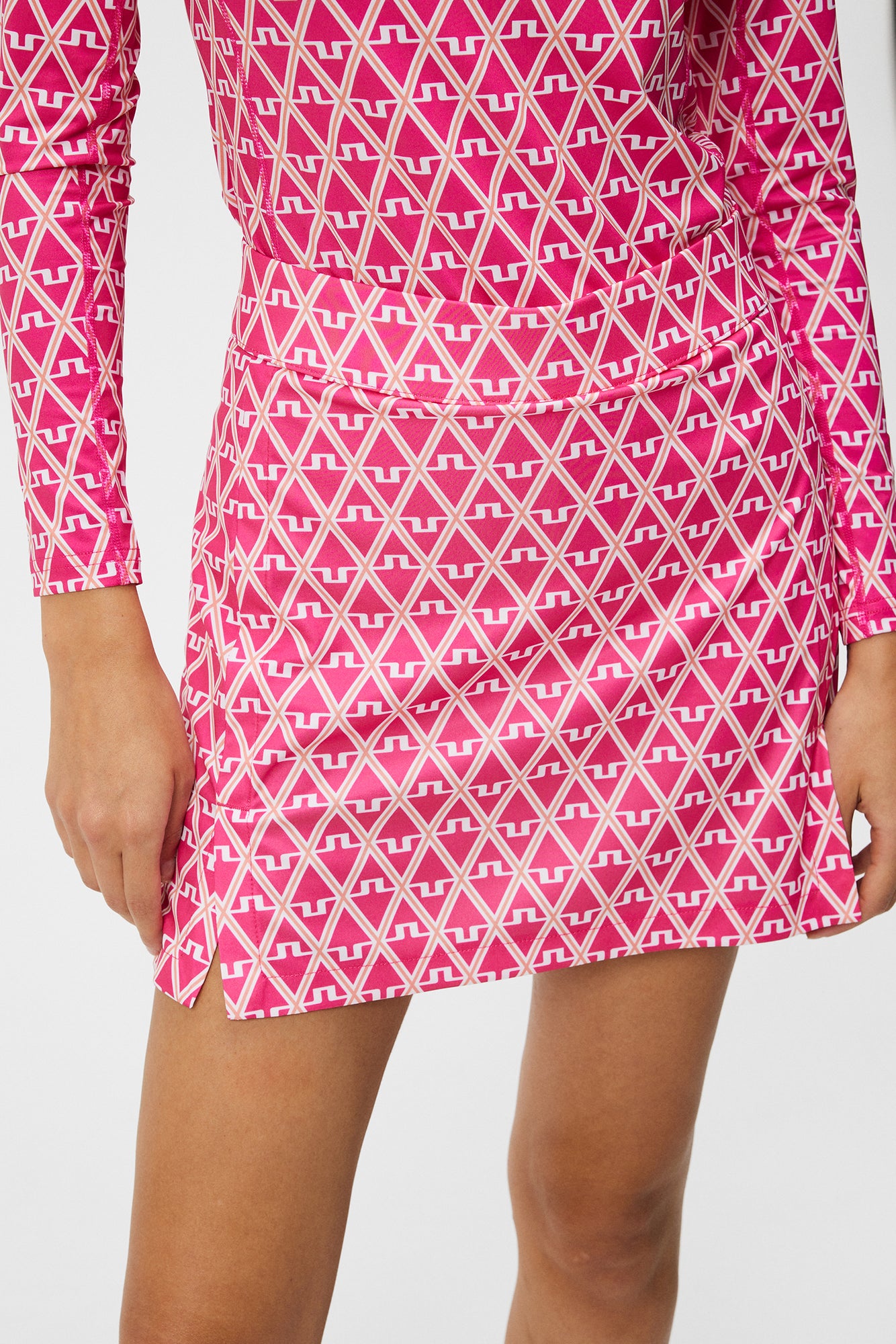 Women | Amelie Mid Print Skirt | Geo Fuchsia Purple