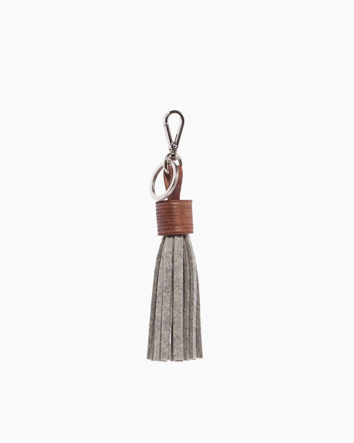 Merino Wool x Leather Tassel | Granite x Sienna