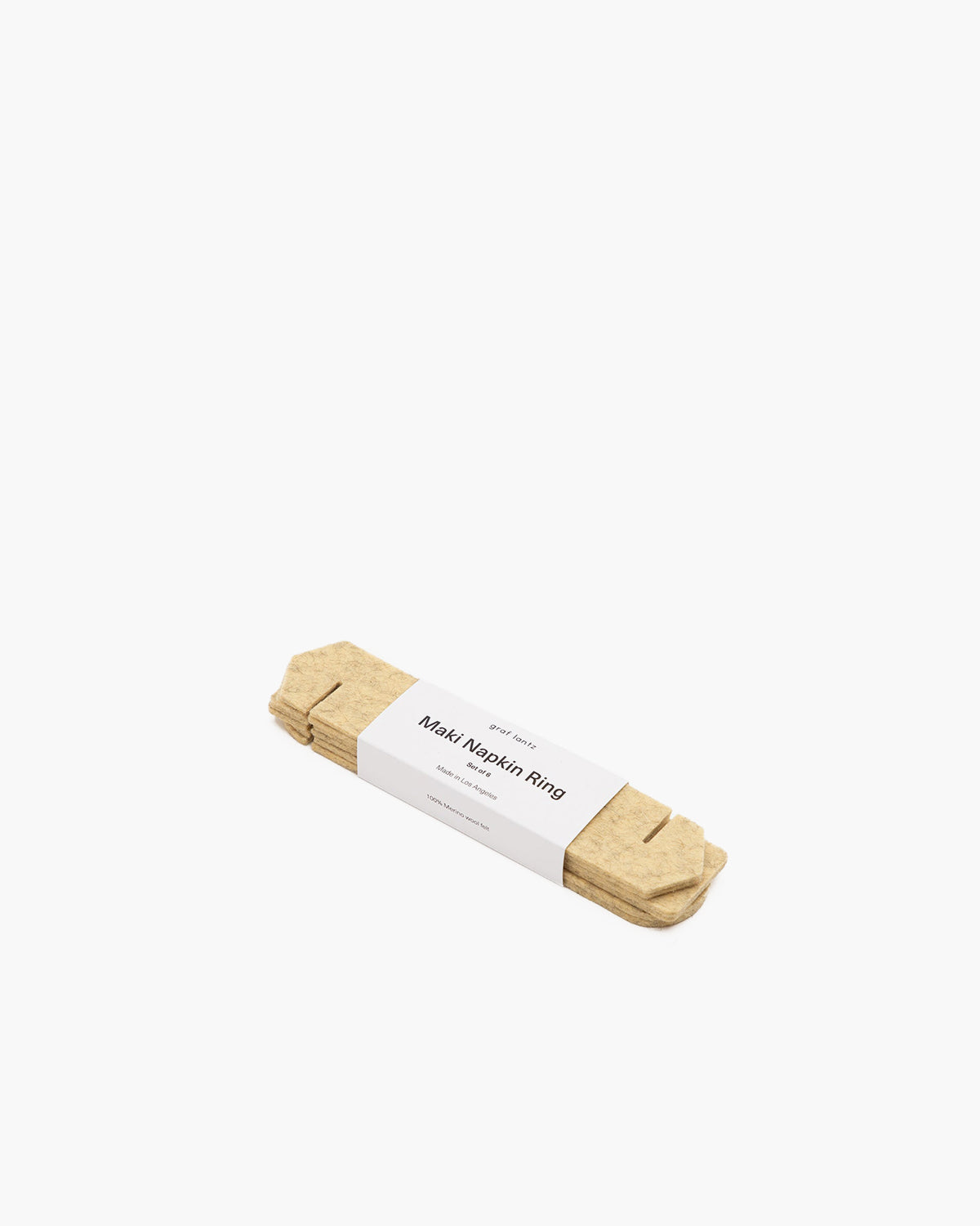 6 Pack | Maki Merino Wool Napkin Rings | Champagne