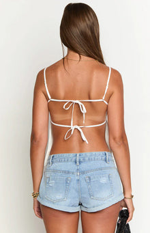 Galvis Linen Blend Top | White