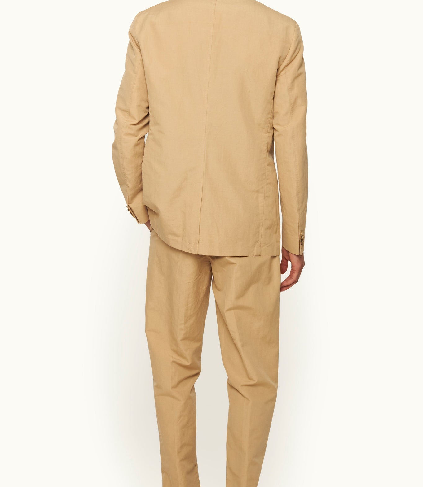 Garret Tailored Fit Unstructured Two-Button Linen & Cotton Blazer | Biscuit