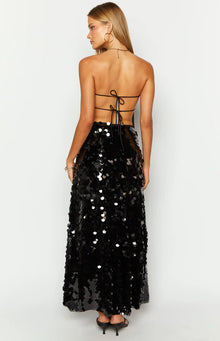 Genevieve Sequin Maxi Skirt | Black
