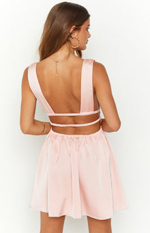 Genovia Matte Satin Mini Dress | Pink