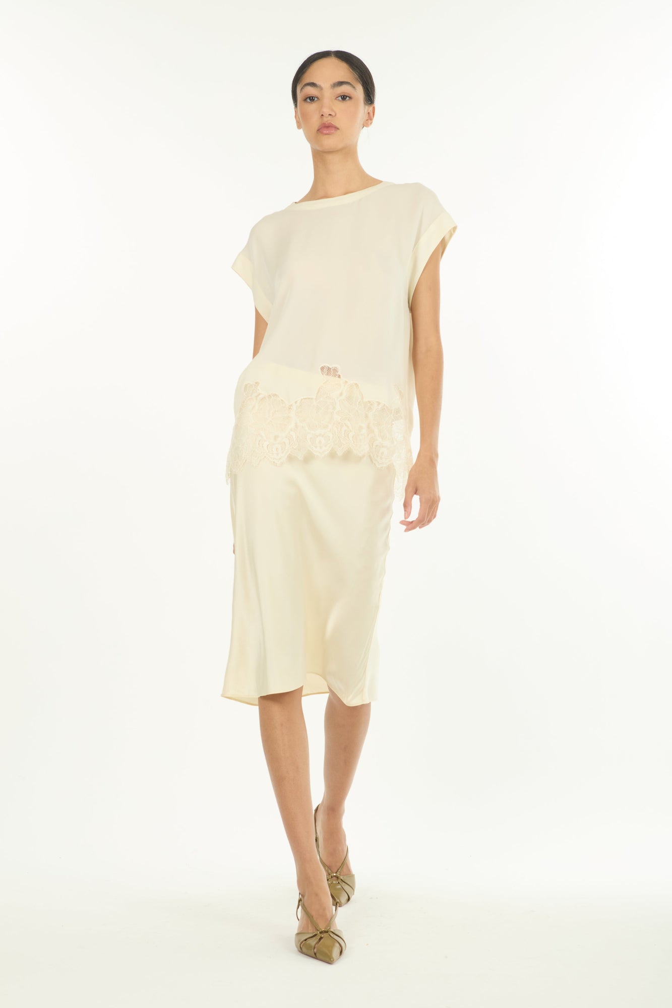 Lainey Midi Skirt | Vintage Creme