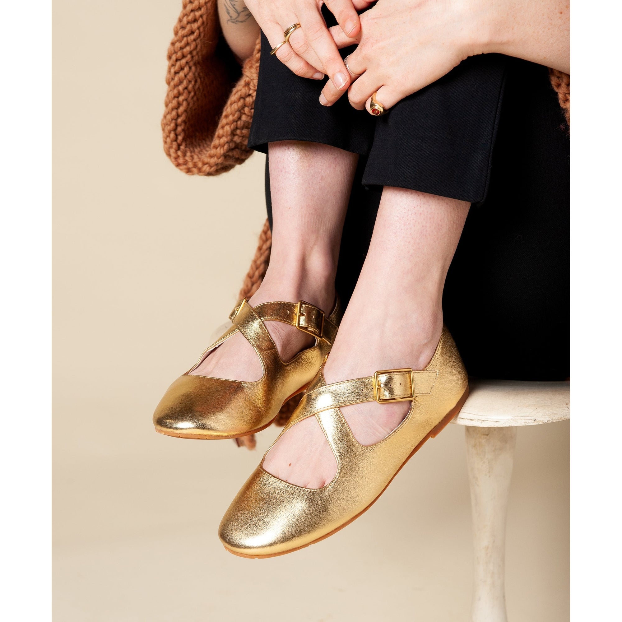 Georgie Leather Ballet Flat | Midas