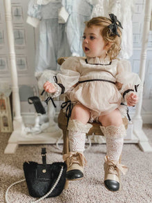 Girl | Aida Lace and Socks | White x Gold