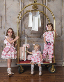 Girl | Amelia Pink Flower Print Pants