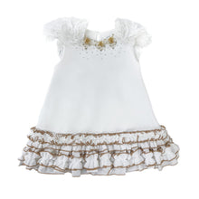 Girl | Angelina Feather Wings Dress | White x Gold