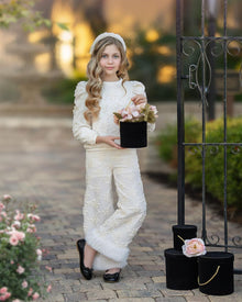 Girl | Ava Flower Wide Leg Pants | Ivory