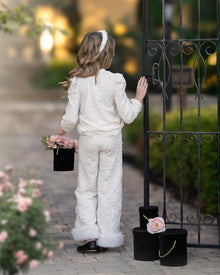 Girl | Ava Flower Wide Leg Pants | Ivory