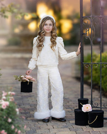 Girl | Ava Flower Wide Leg Pants | Ivory
