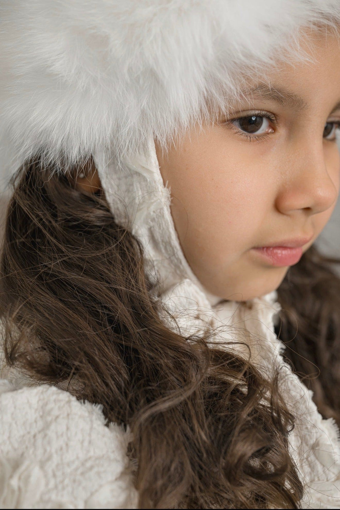 Girl | Ava Kids Fox Fur Hat | Ivory