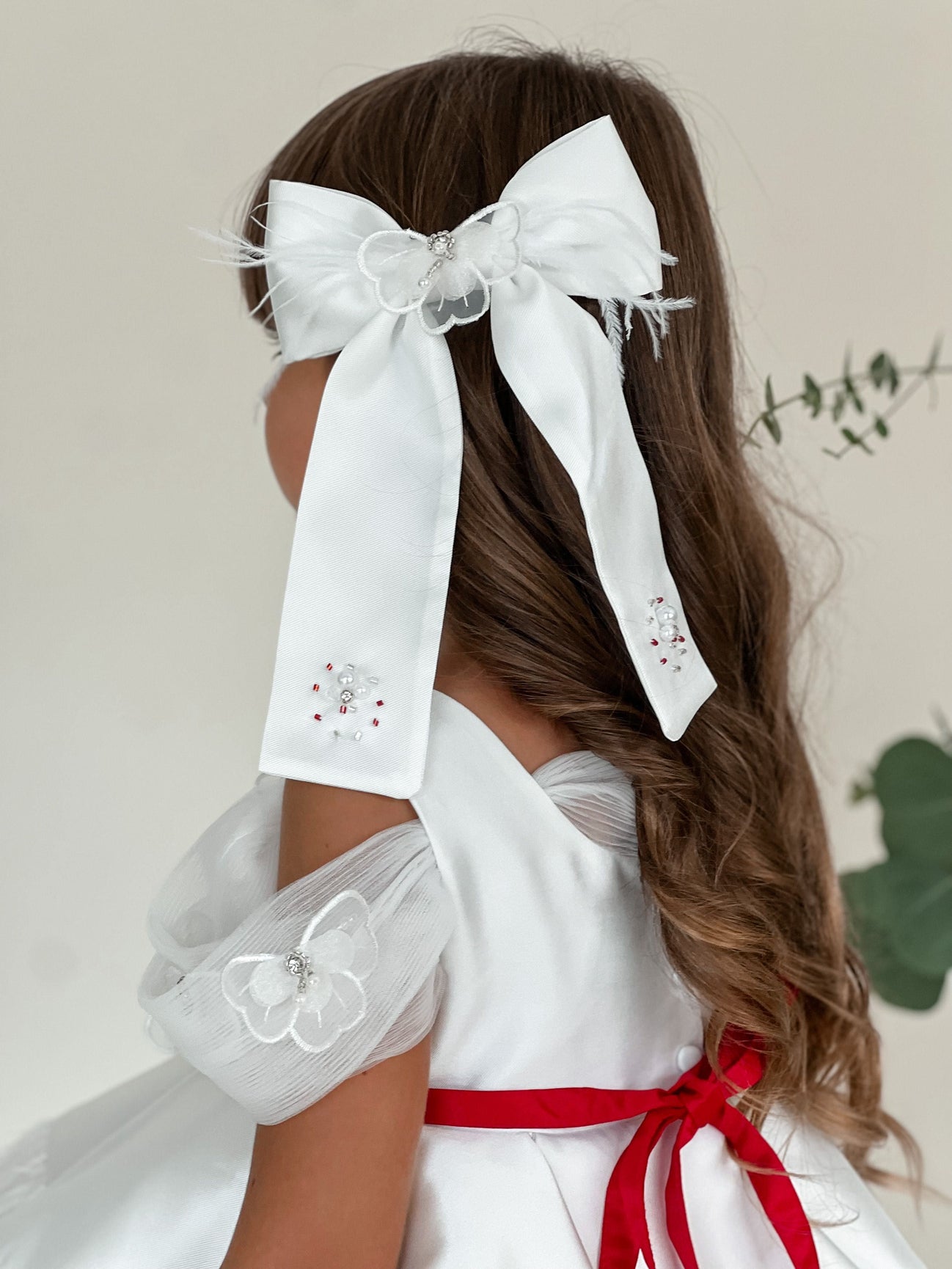 Girl | Constanza Ceremony Hair Bow | White