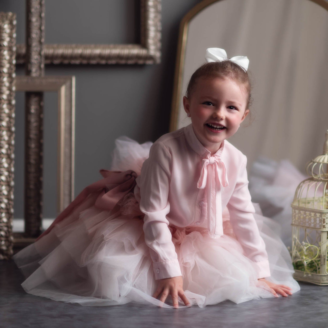 Girl | Crepe Fringe Blouse | Pink