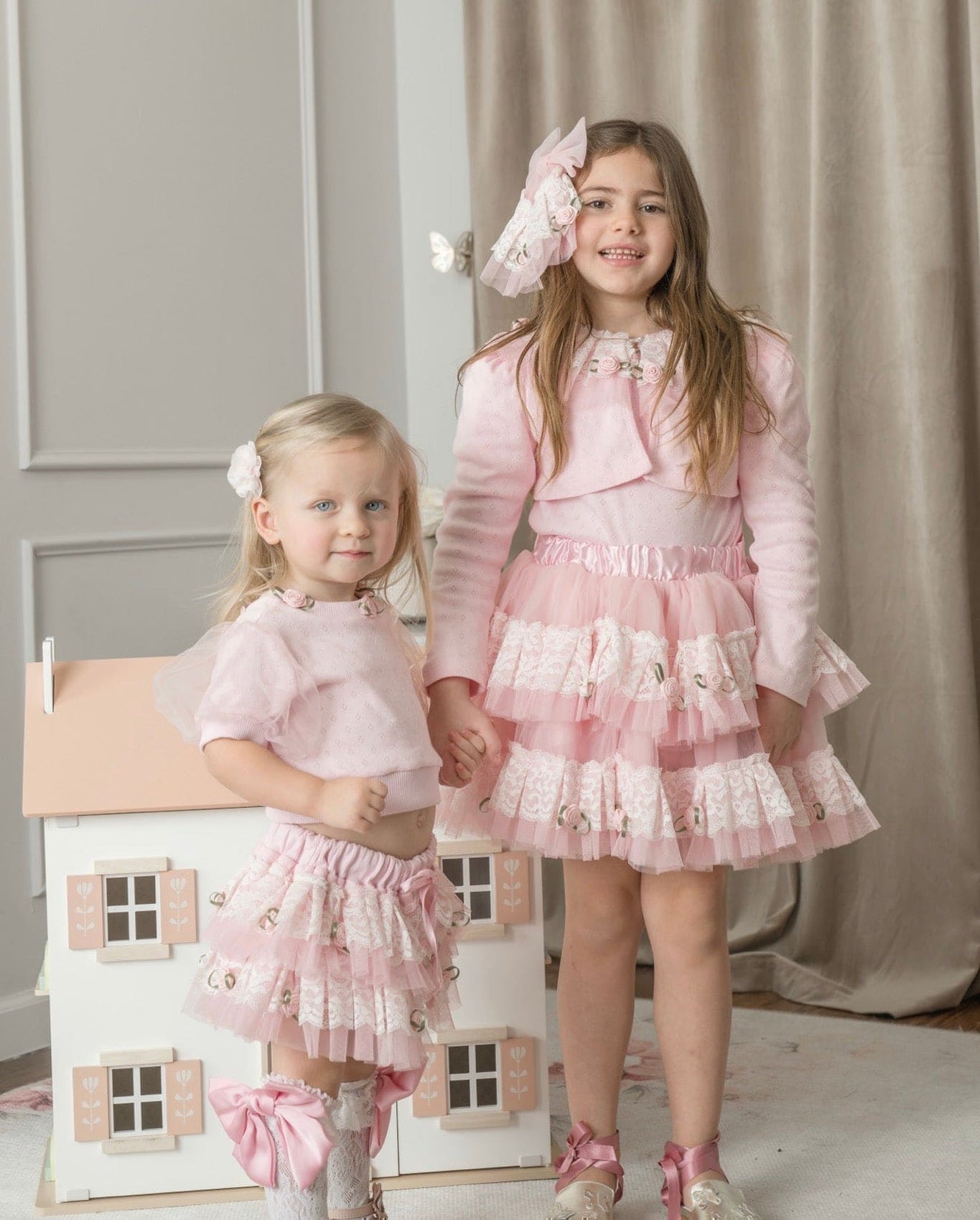 Girl | Harlow Pink Embroidered Cardigan