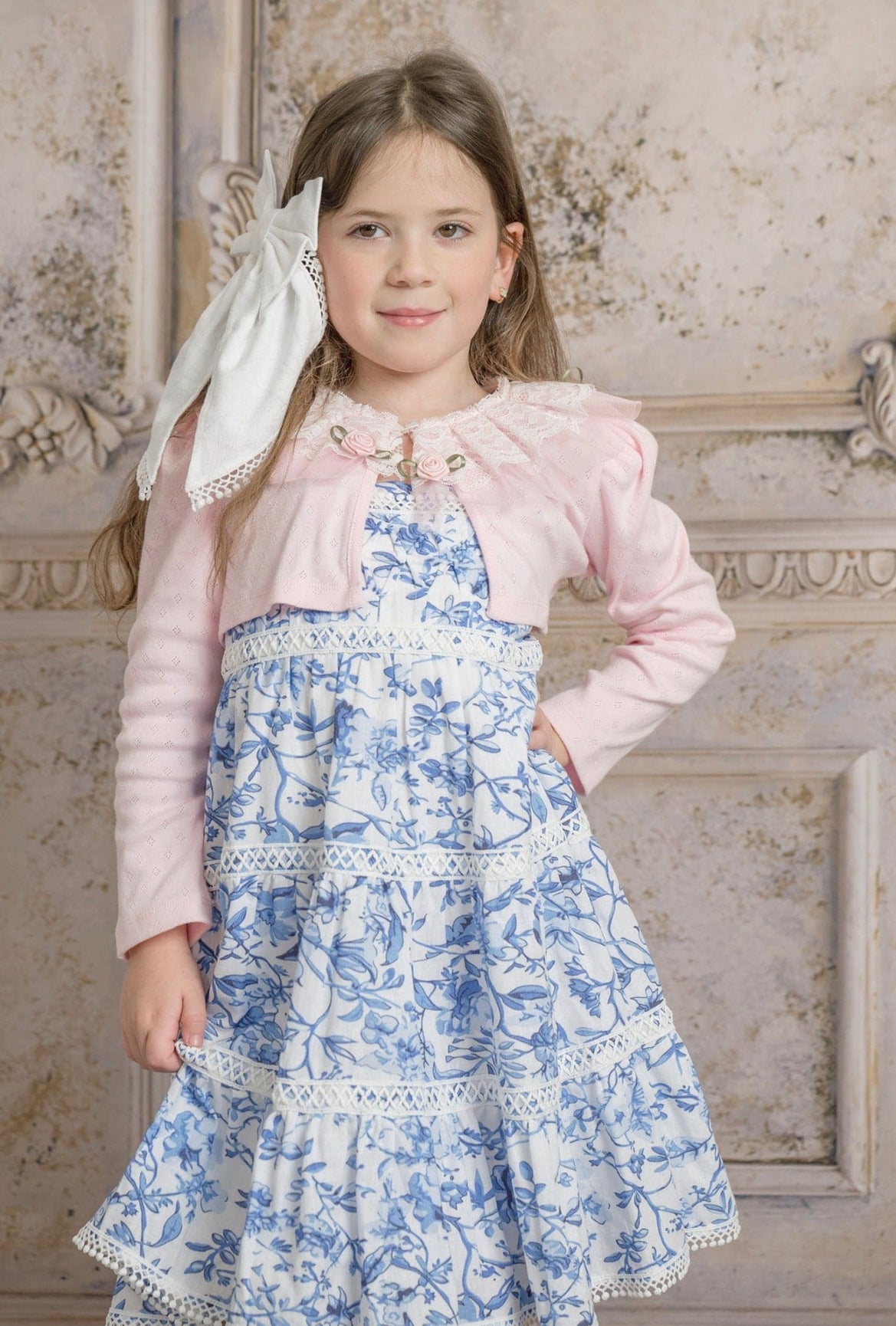 Girl | Harlow Pink Embroidered Cardigan