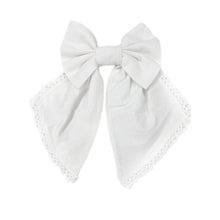 Girl | Jaylin Linen Hair Bow | White