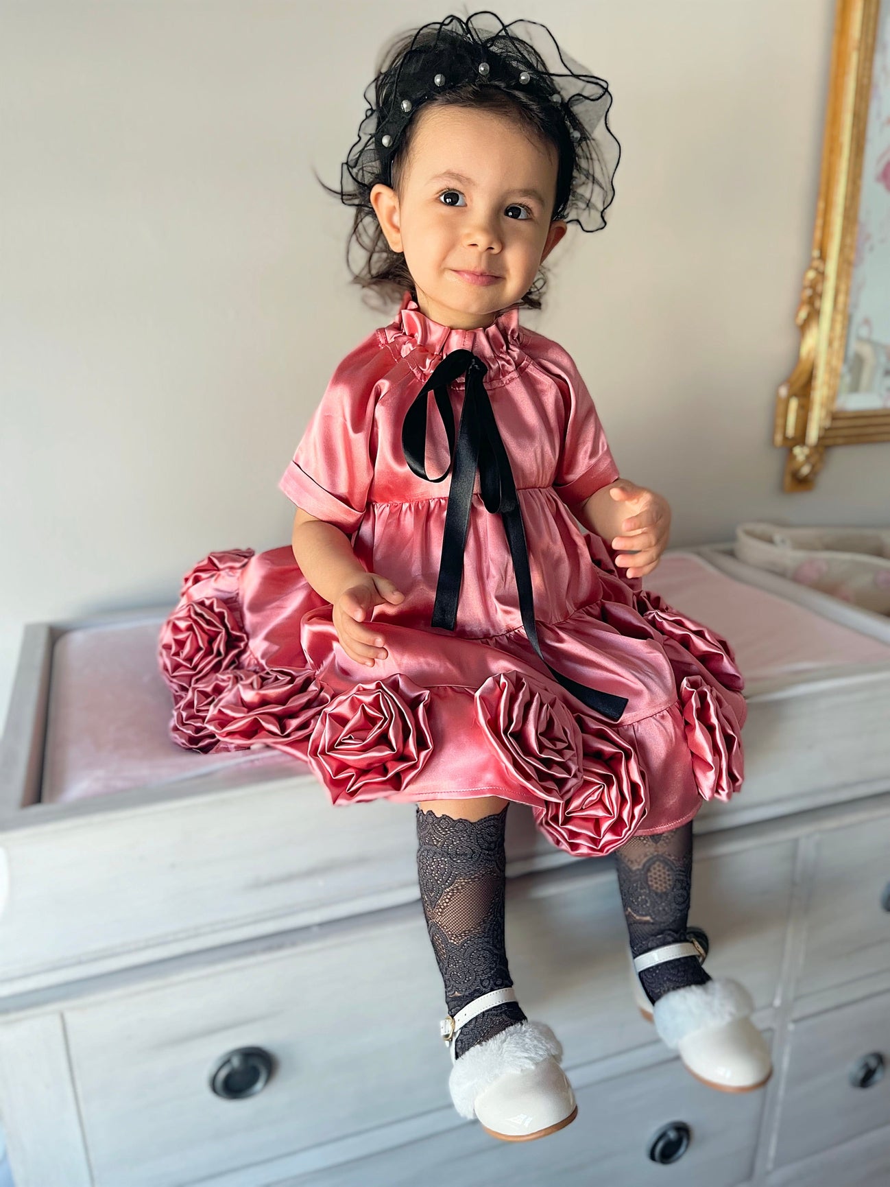 Girl | Satin Dress | Rose
