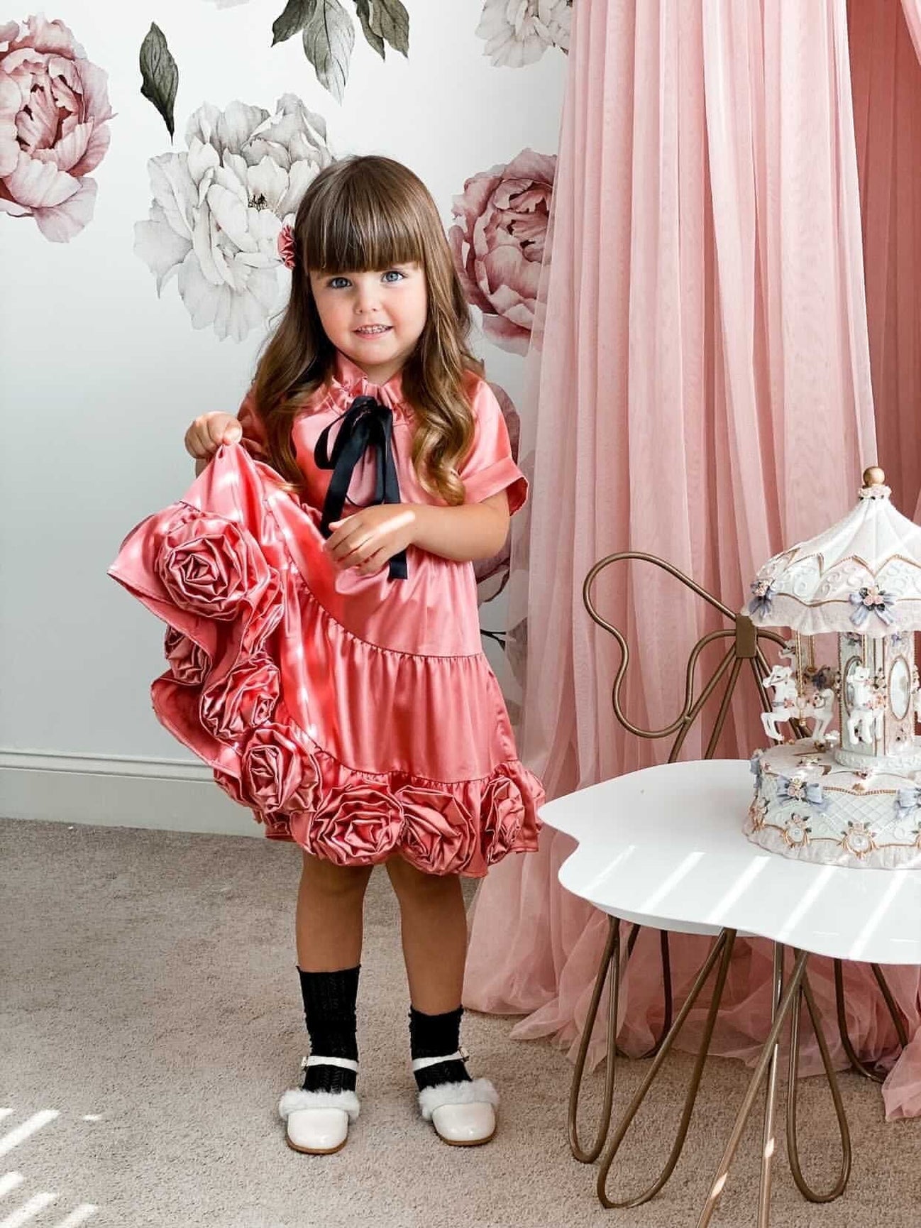 Girl | Satin Dress | Rose
