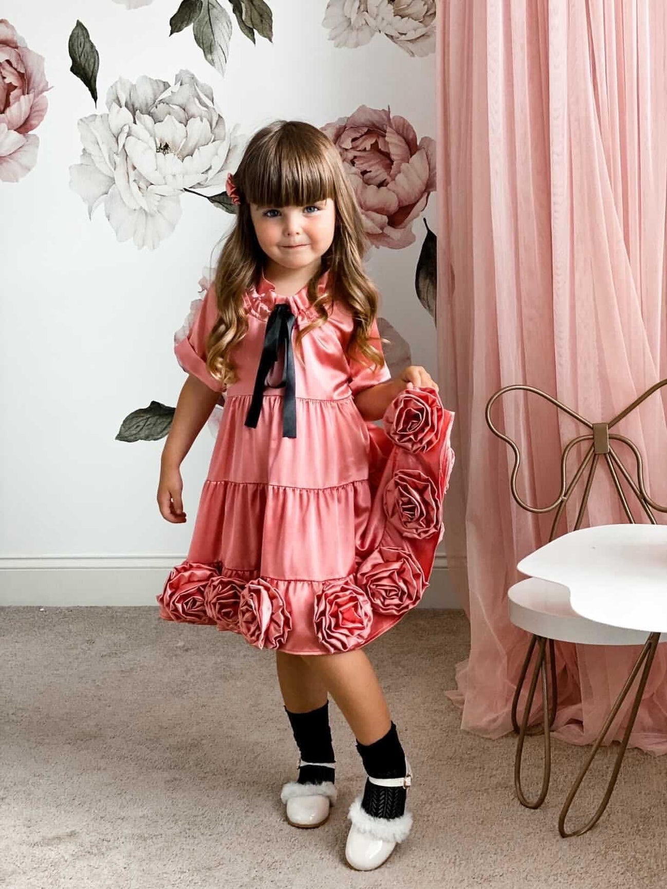 Girl | Satin Dress | Rose