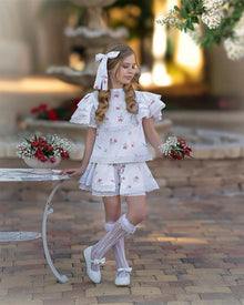 Girl | Tulip Cotton Blouse and Shorts Set