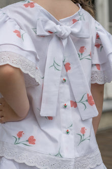 Girl | Tulip Cotton Blouse and Shorts Set