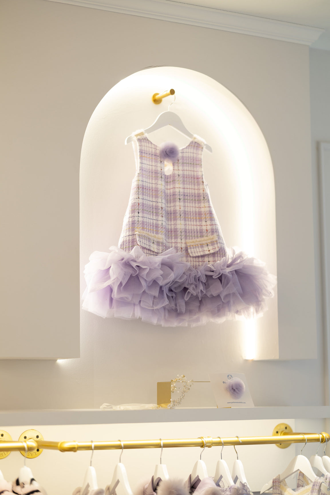 Girl | Violet Tweed and Tulle Dress