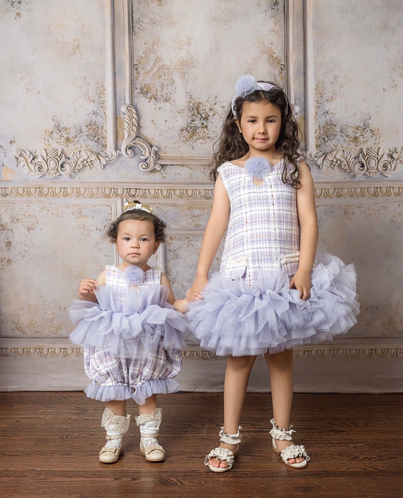 Girl | Violet Tweed and Tulle Dress